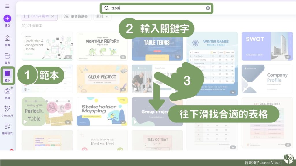 Canva表格教學B-表格模版01
